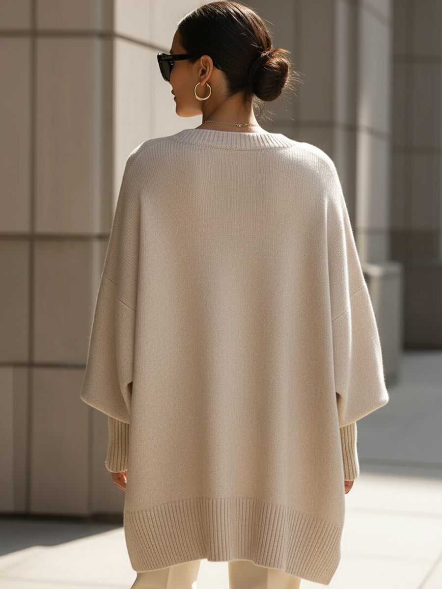 Oversized Knit Poncho Sweater | LouLou Couture