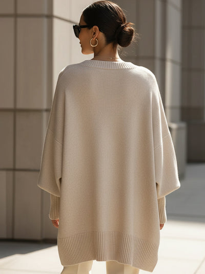 Oversized Knit Poncho Sweater | LouLou Couture