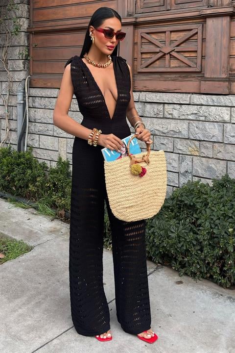 Knit Belted Jumpsuit | LouLou Couture
