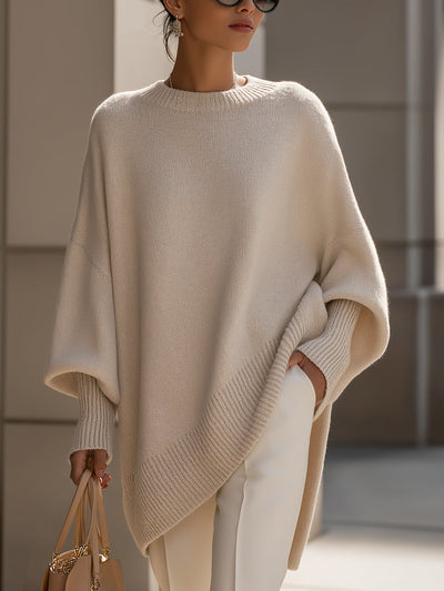 Oversized Knit Poncho Sweater | LouLou Couture