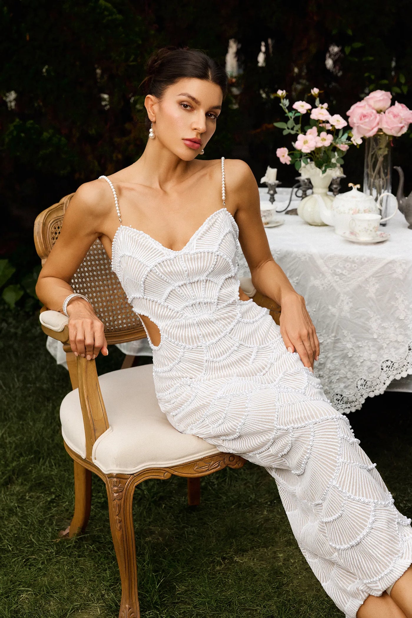 Pearl Sequin Midi Dress | LouLou Couture