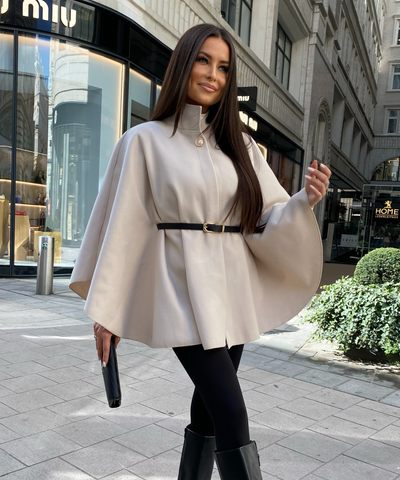 Cape Coat Beige | LouLou Couture
