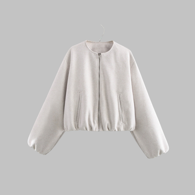 Long Sleeve Zipper Crop Top Jacket | LouLou Couture