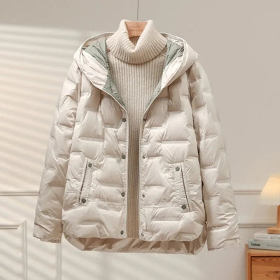 Quilted Winter Jacket With Hood and Zip | LouLou Couture