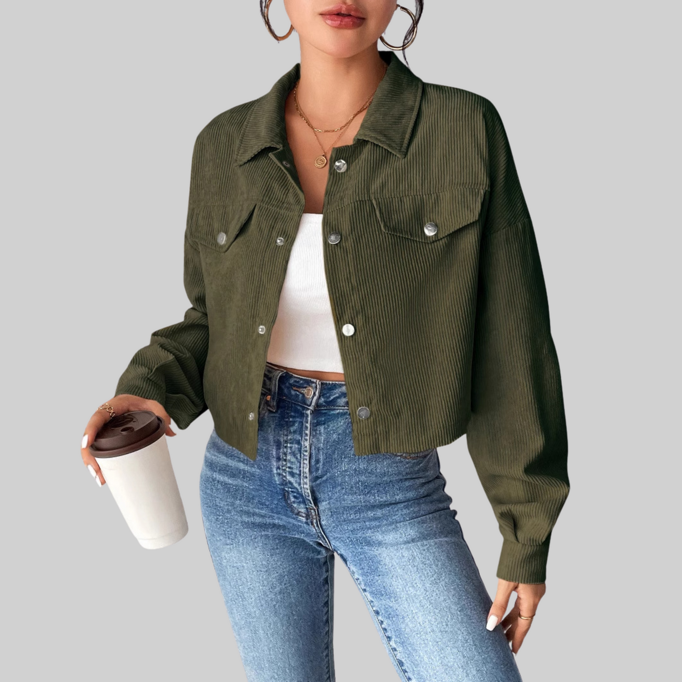 Classic Collared Button-Front Jacket | LouLou Couture