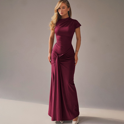 Elegant Wrap Ruched Bodycon Formal Dress | LouLou Couture