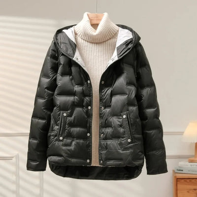 Quilted Winter Jacket With Hood and Zip | LouLou Couture