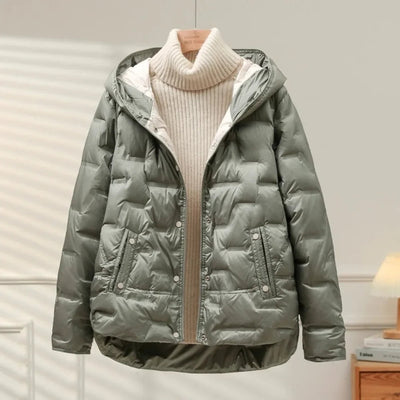 Quilted Winter Jacket With Hood and Zip | LouLou Couture