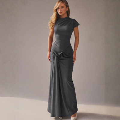 Elegant Wrap Ruched Bodycon Formal Dress | LouLou Couture