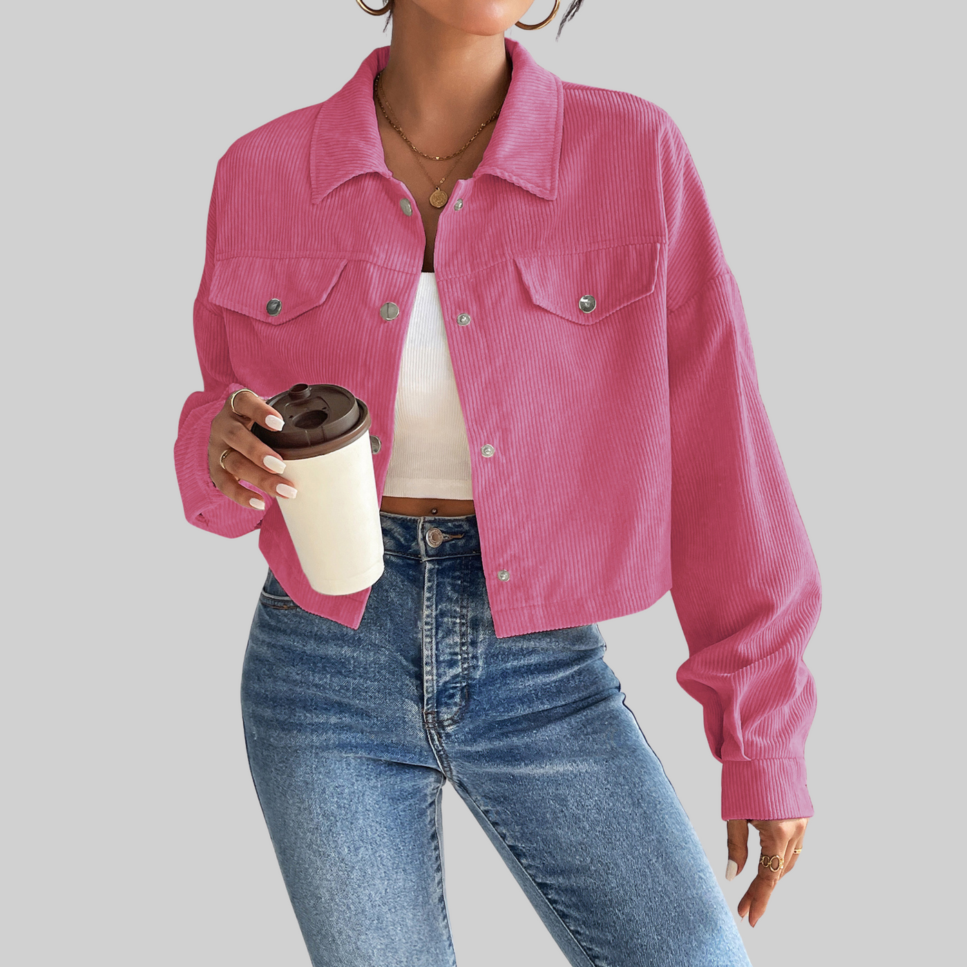 Classic Collared Button-Front Jacket | LouLou Couture