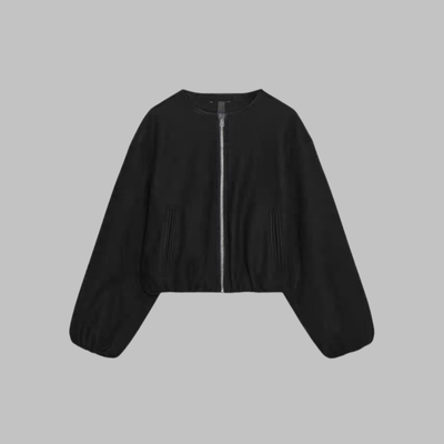 Long Sleeve Zipper Crop Top Jacket | LouLou Couture