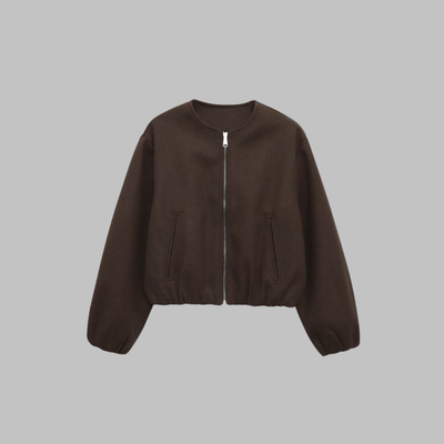 Long Sleeve Zipper Crop Top Jacket | LouLou Couture