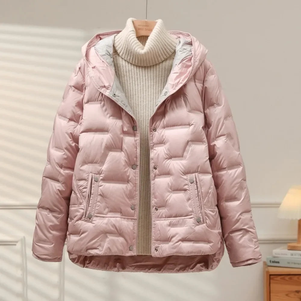 Quilted Winter Jacket With Hood and Zip | LouLou Couture