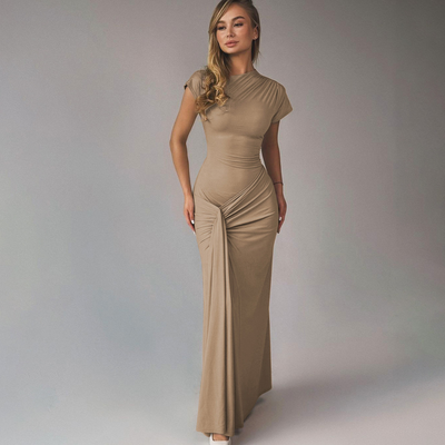 Elegant Wrap Ruched Bodycon Formal Dress | LouLou Couture