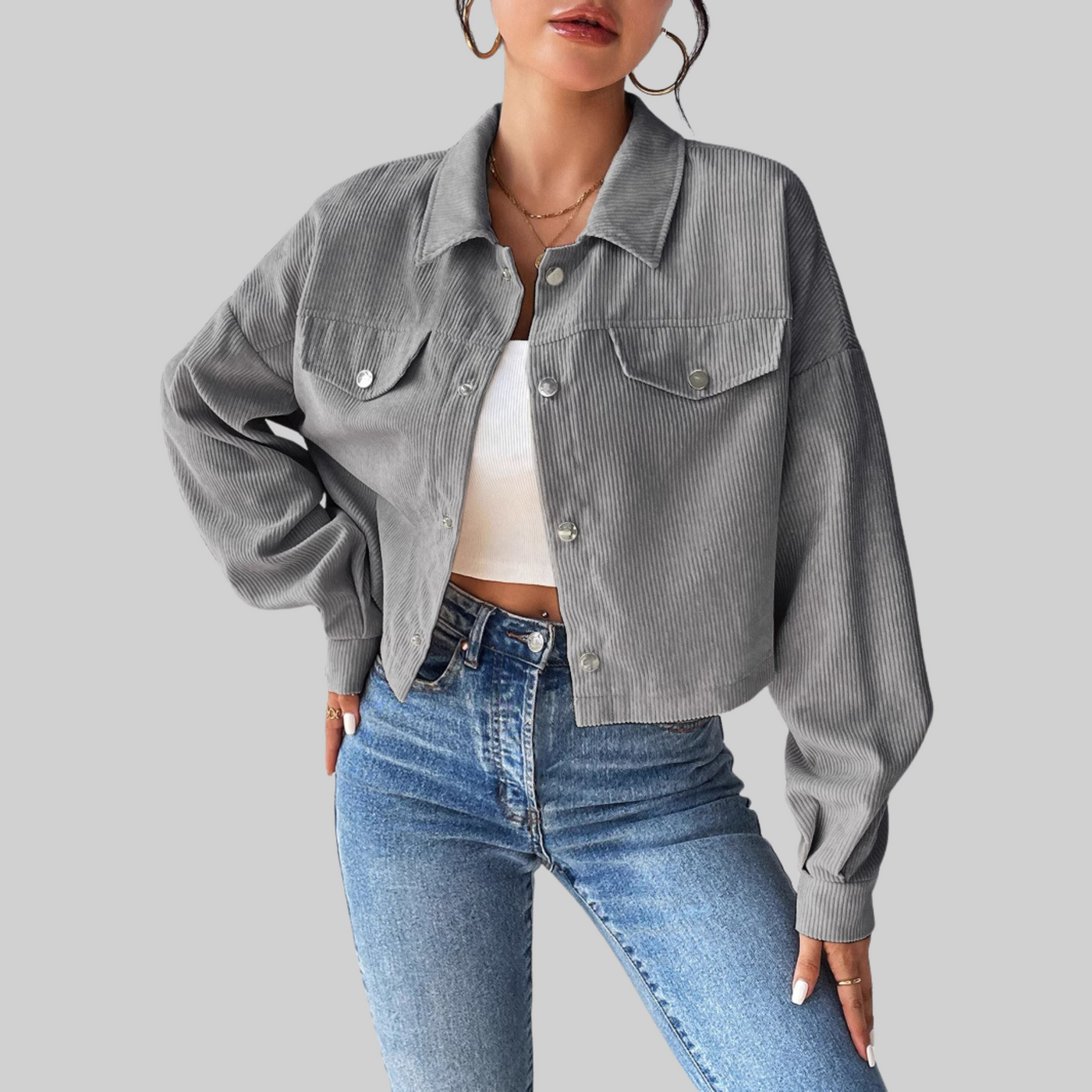 Classic Collared Button-Front Jacket | LouLou Couture