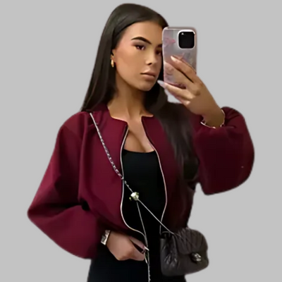 Long Sleeve Zipper Crop Top Jacket | LouLou Couture