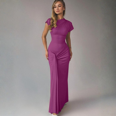 Elegant Wrap Ruched Bodycon Formal Dress | LouLou Couture