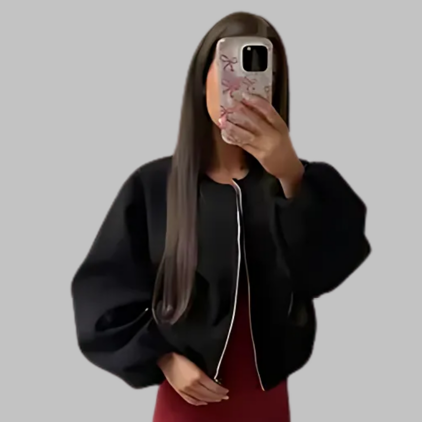 Long Sleeve Zipper Crop Top Jacket | LouLou Couture