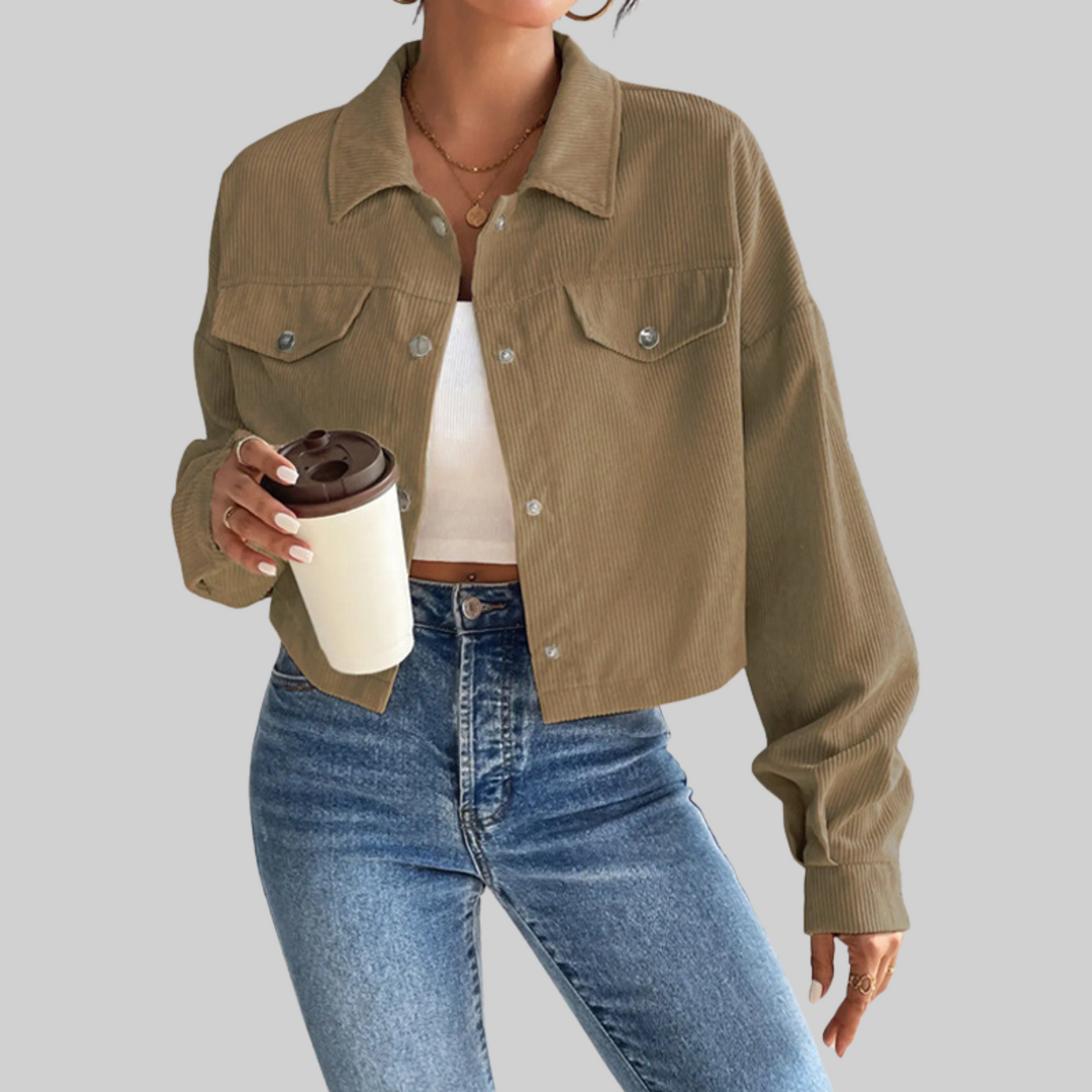 Classic Collared Button-Front Jacket | LouLou Couture