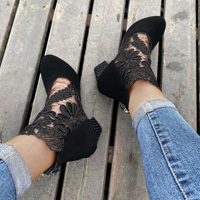 Chic Lace Heeled Boots | LouLou Couture