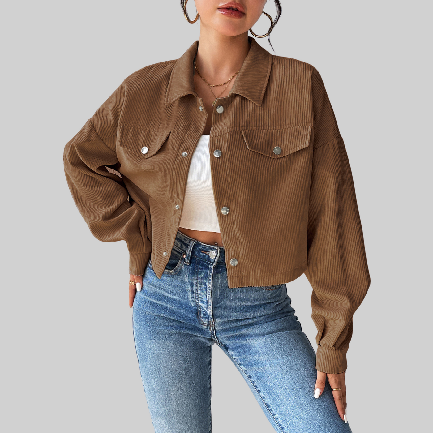 Classic Collared Button-Front Jacket | LouLou Couture