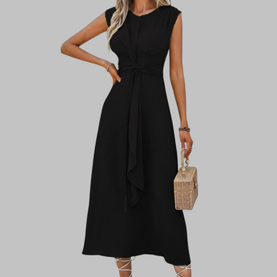 Elegant Sleeveless Round Neck Maxi Dress | LouLou Couture