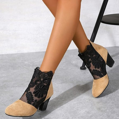 Chic Lace Heeled Boots | LouLou Couture