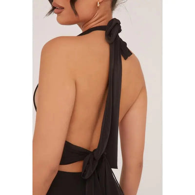 Chic Backless Halter Evening Mini Dress | LouLou Couture