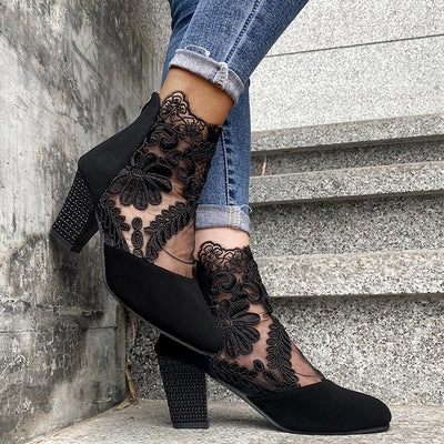 Chic Lace Heeled Boots | LouLou Couture