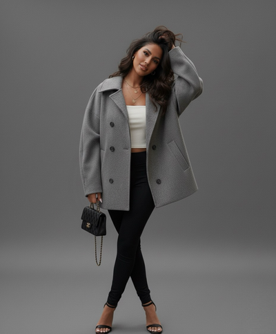 Grey Oversized Joana Jacket | LouLou Couture