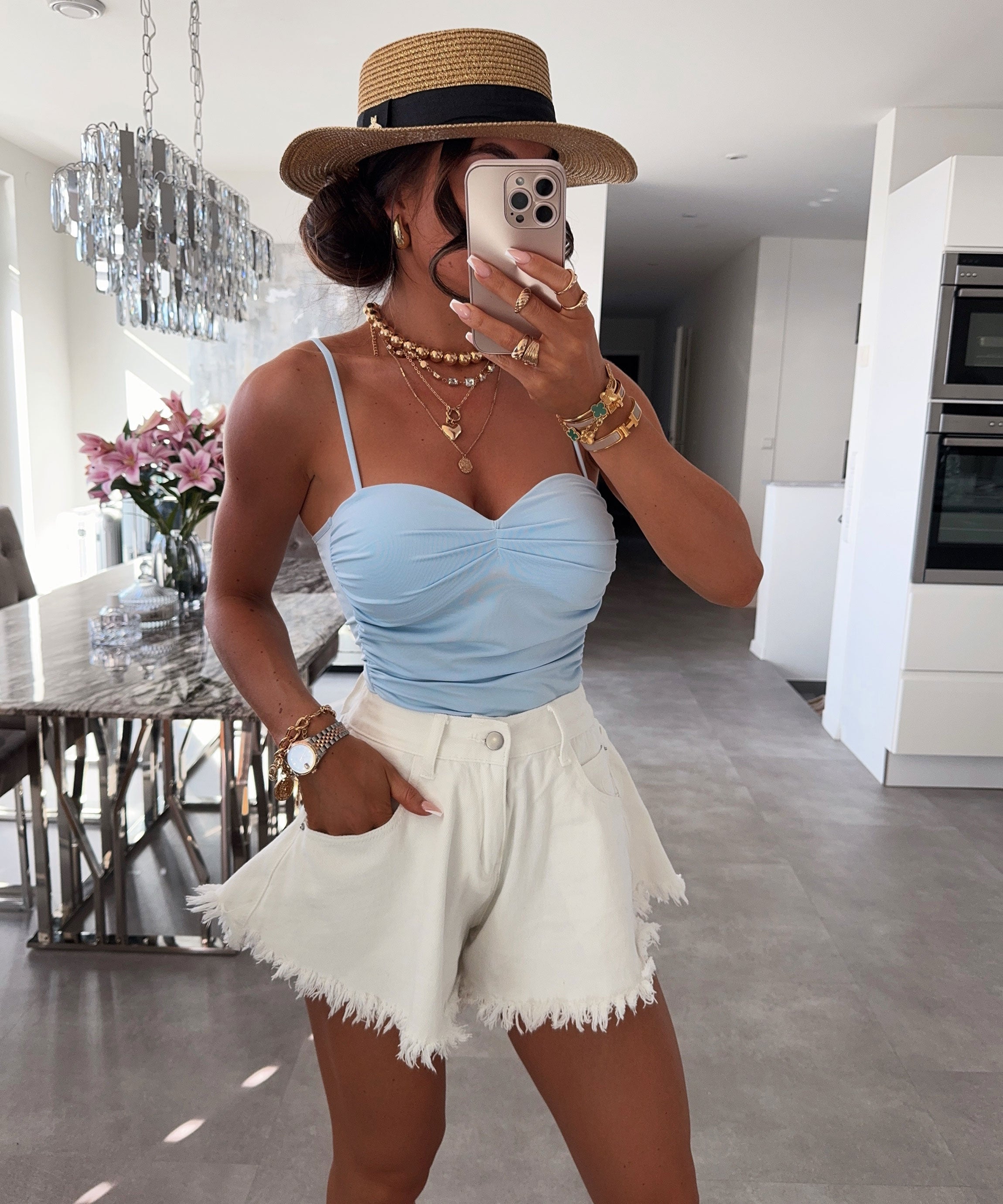 Blue Rib Bodysuit | LouLou Couture - LouLou Couture