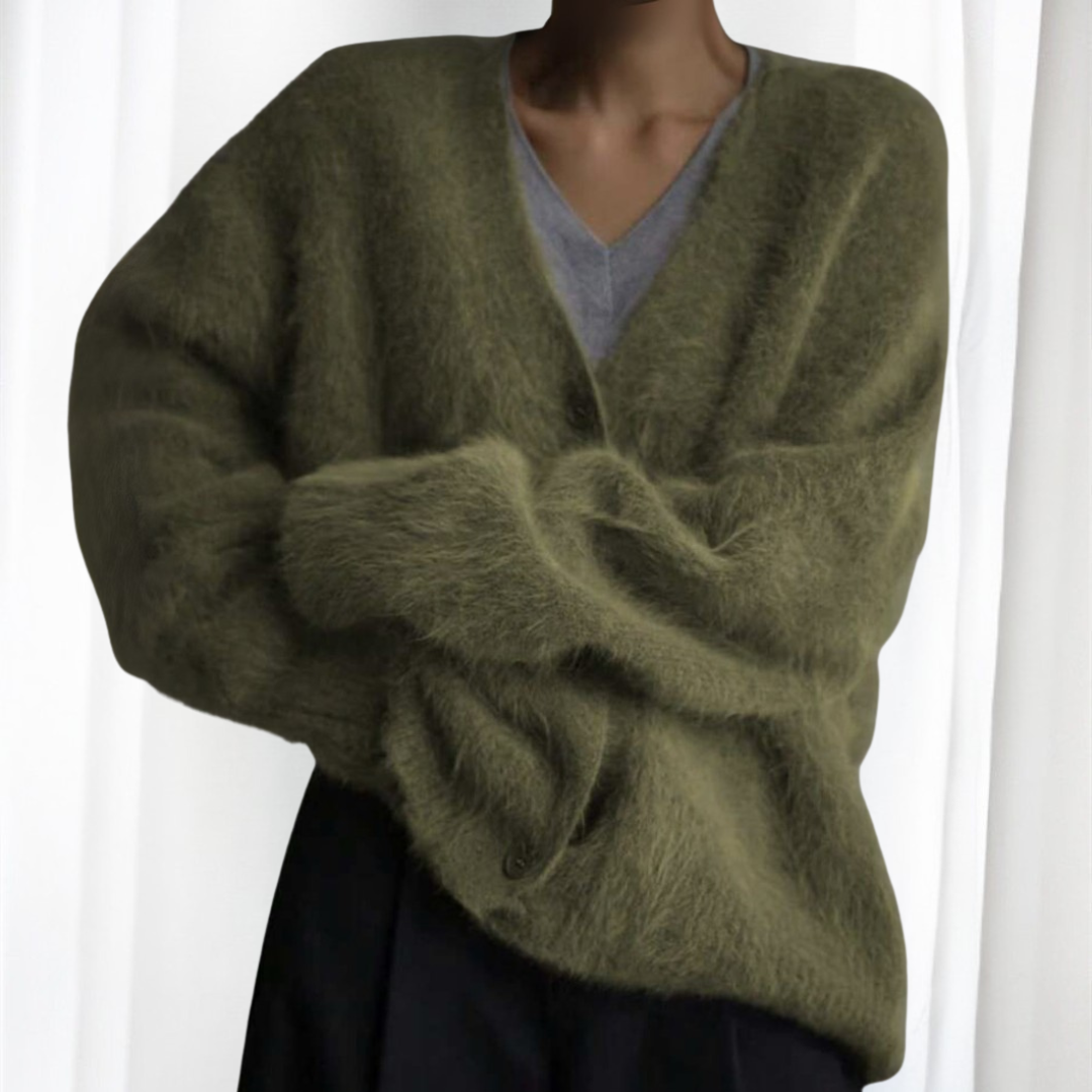 Comfy Button Front Drop Shoulder Cardigan | LouLou Couture