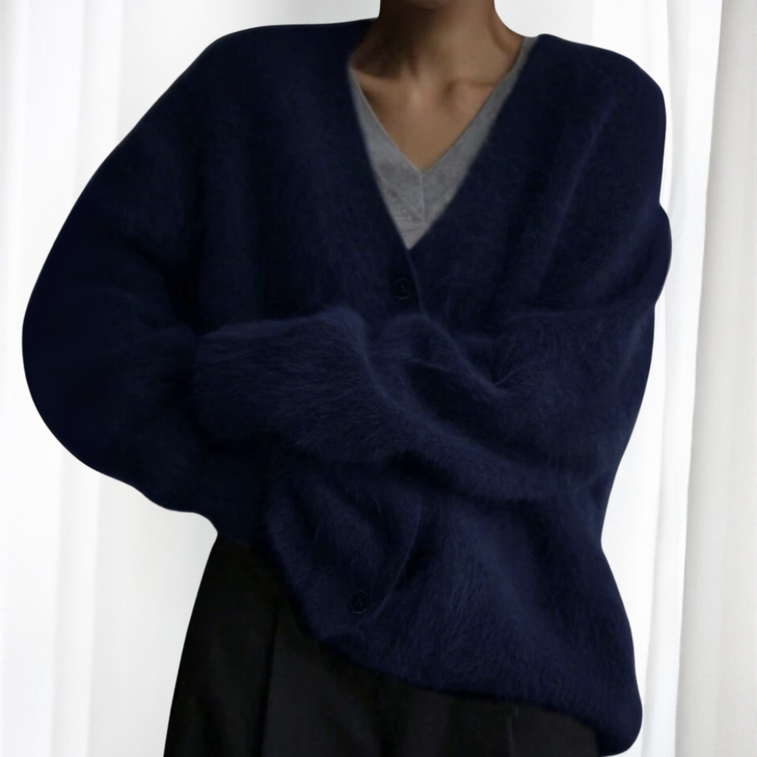 Comfy Button Front Drop Shoulder Cardigan | LouLou Couture