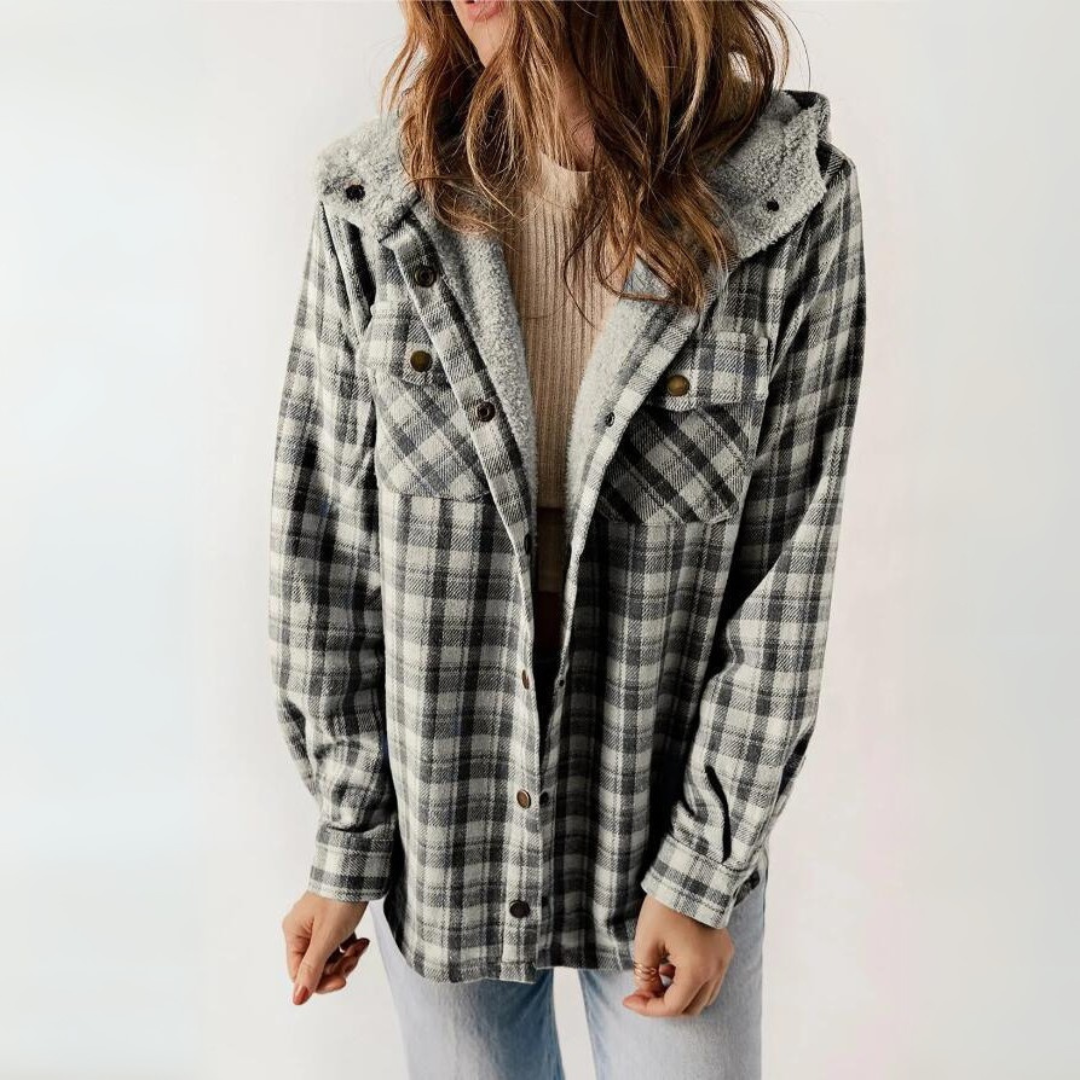 Casual Long Sleeve Button Hooded Coat | LouLou Couture