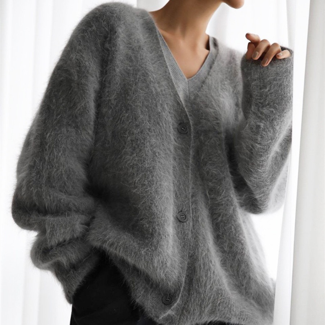 Comfy Button Front Drop Shoulder Cardigan | LouLou Couture