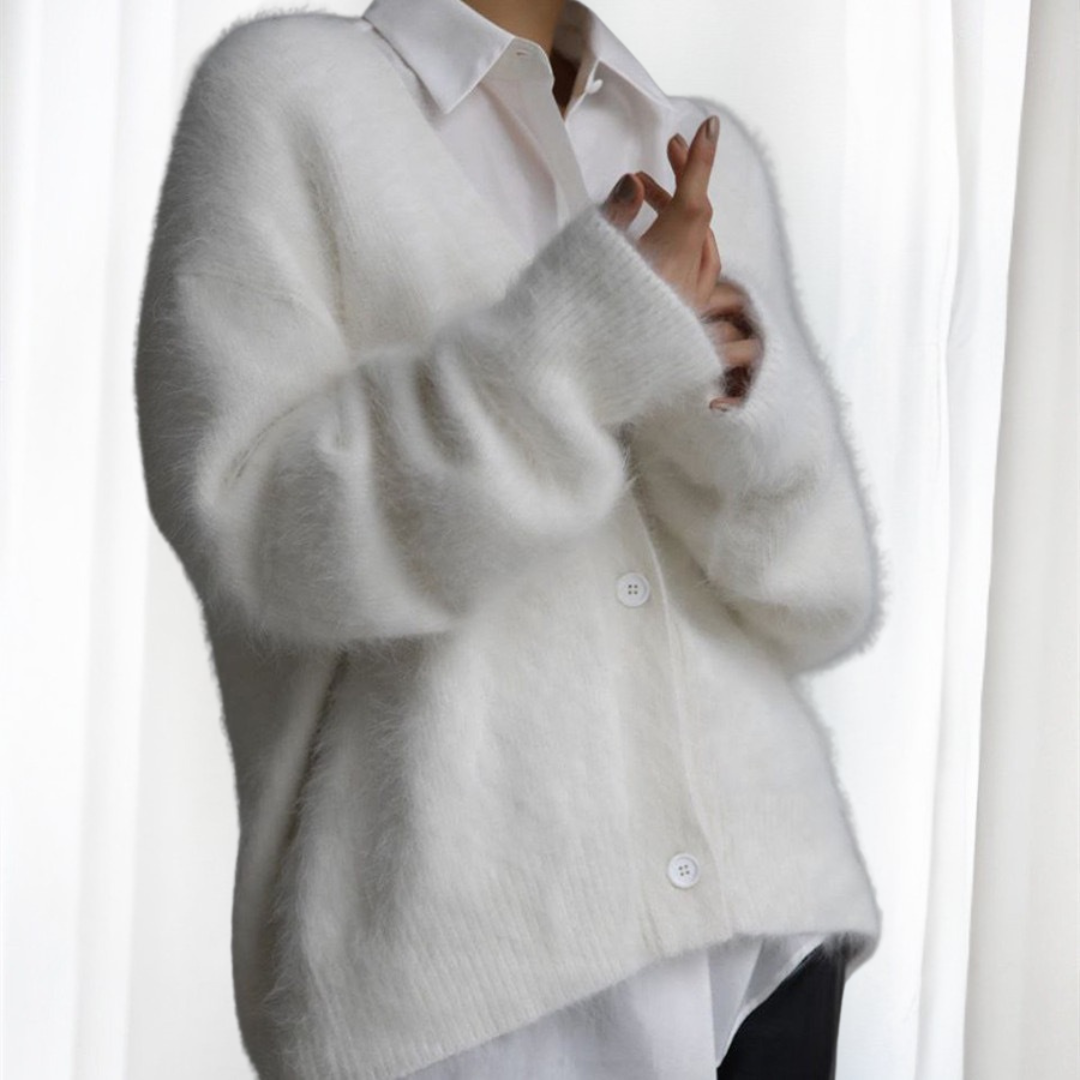 Comfy Button Front Drop Shoulder Cardigan | LouLou Couture