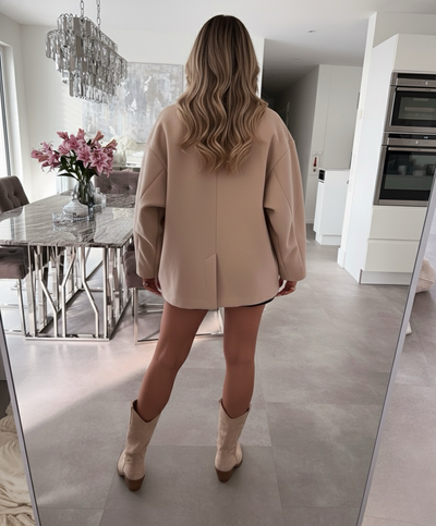 Beige Oversized Joana Jacket | LouLou Couture