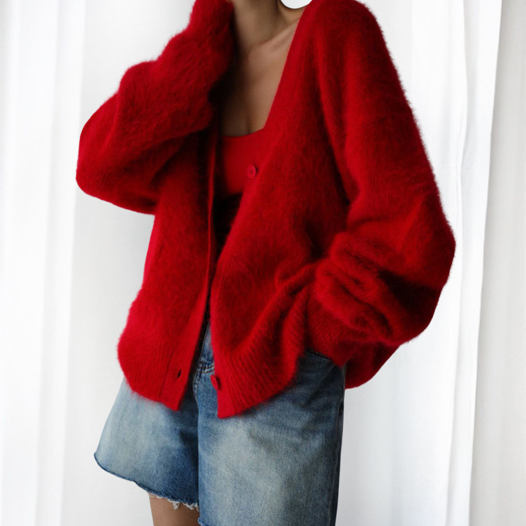 Comfy Button Front Drop Shoulder Cardigan | LouLou Couture