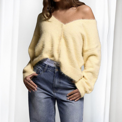 Comfy Button Front Drop Shoulder Cardigan | LouLou Couture