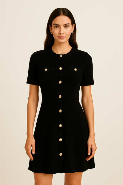 Knit Button Dress | LouLou Couture