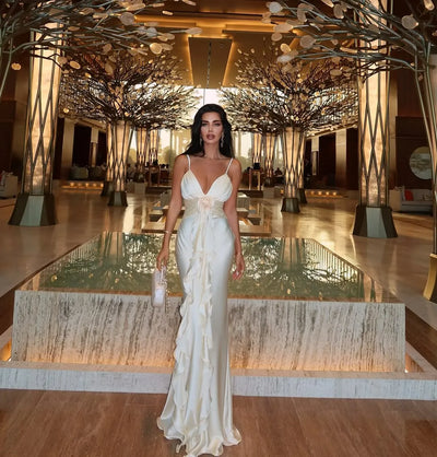 Medina Flowers Flounce Maxi Dress | LouLou Couture