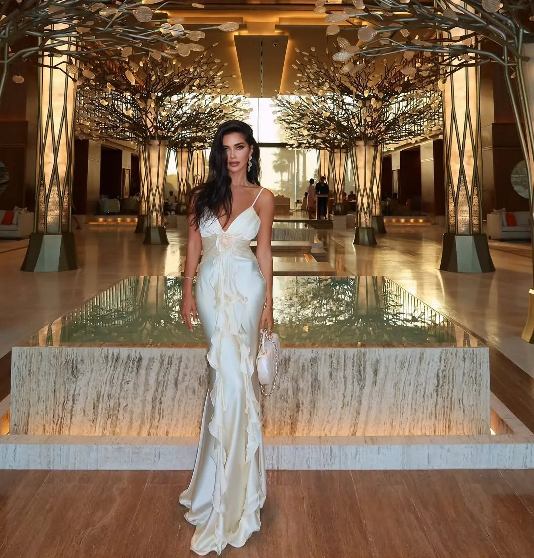 Medina Flowers Flounce Maxi Dress | LouLou Couture