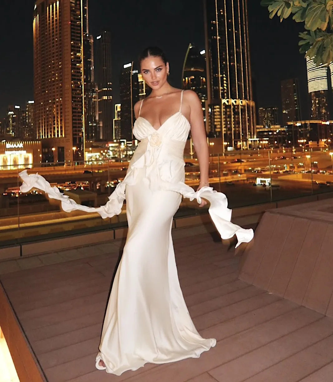 Medina Flowers Flounce Maxi Dress | LouLou Couture