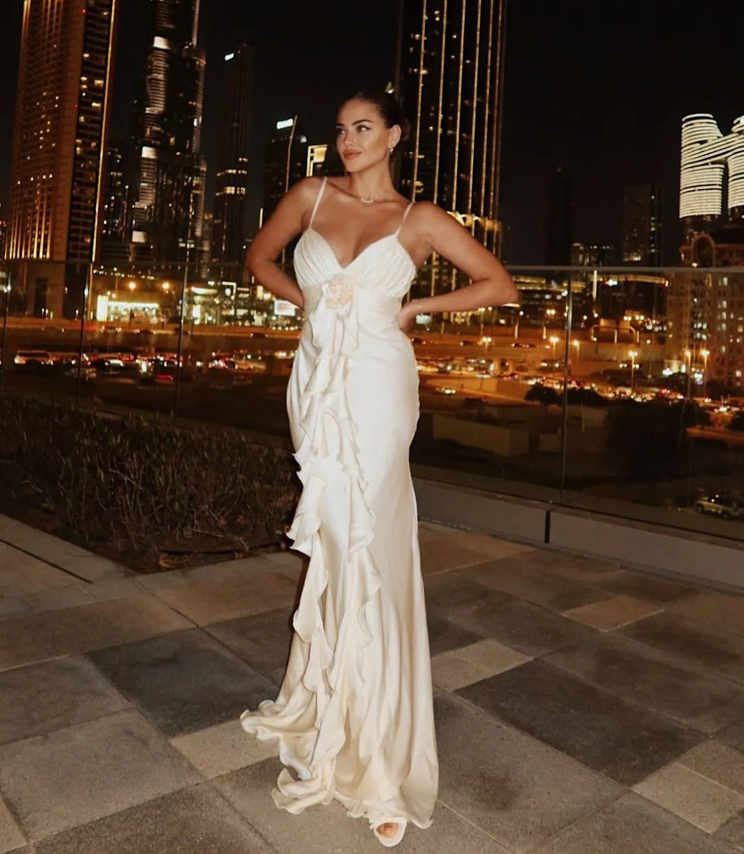 Medina Flowers Flounce Maxi Dress | LouLou Couture