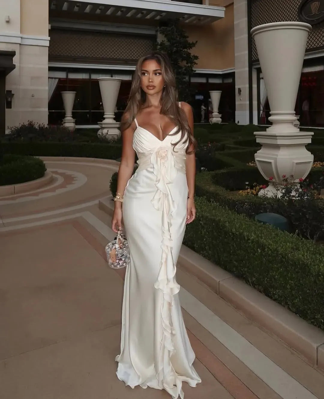 Medina Flowers Flounce Maxi Dress | LouLou Couture