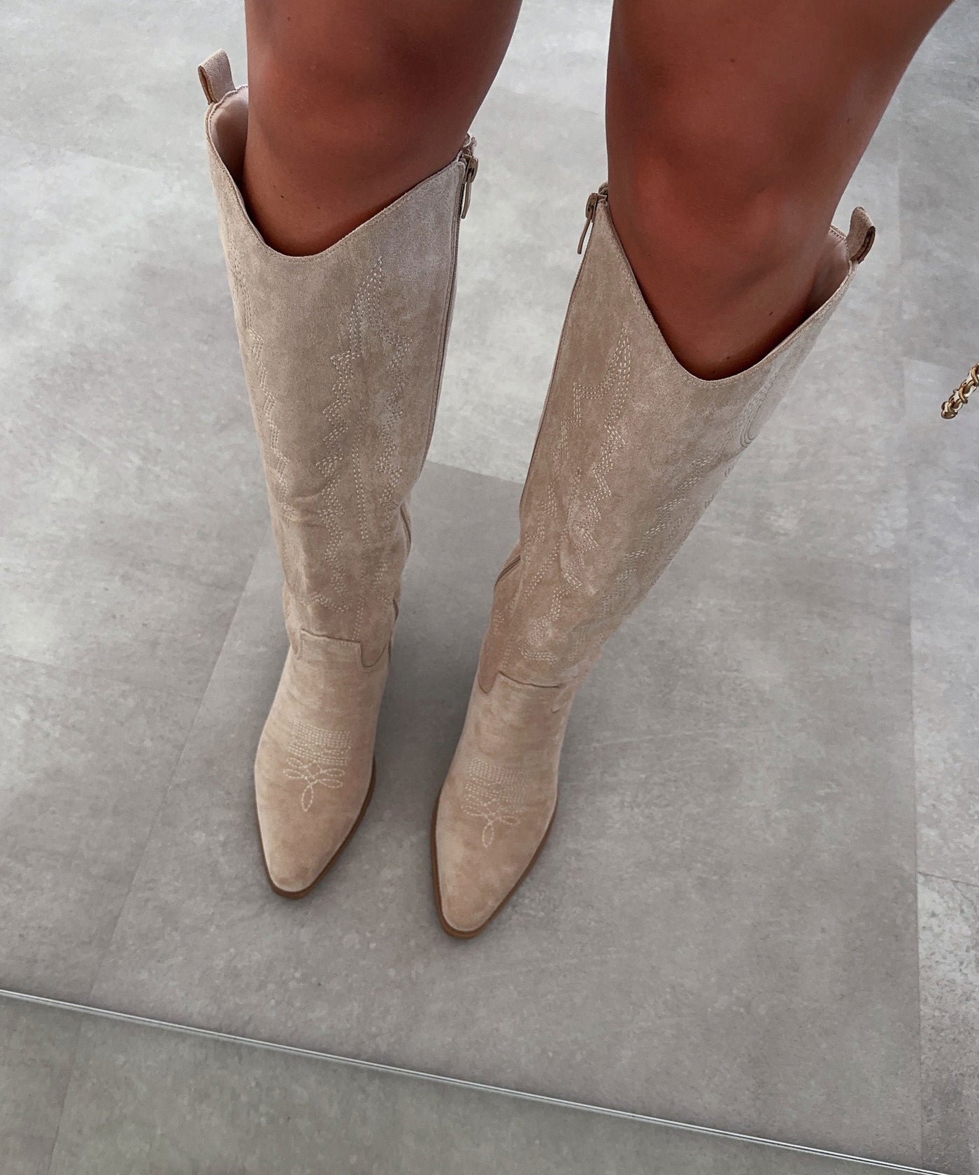 Beige Cowboy Boots | LouLou Couture