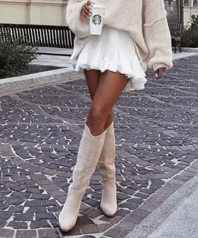 Beige Cowboy Boots | LouLou Couture