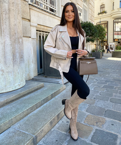 Stone Steffie Leather Jacket | LouLou Couture