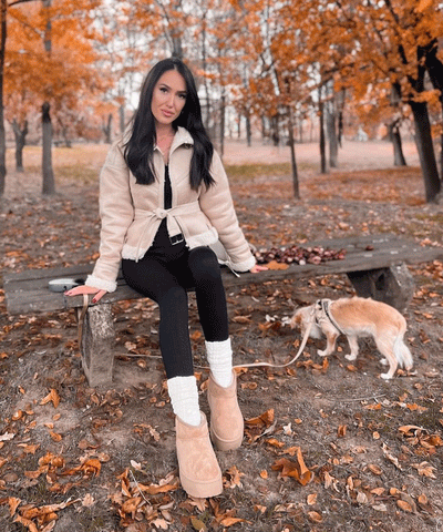 Lined platform boots camel - LouLou Couture