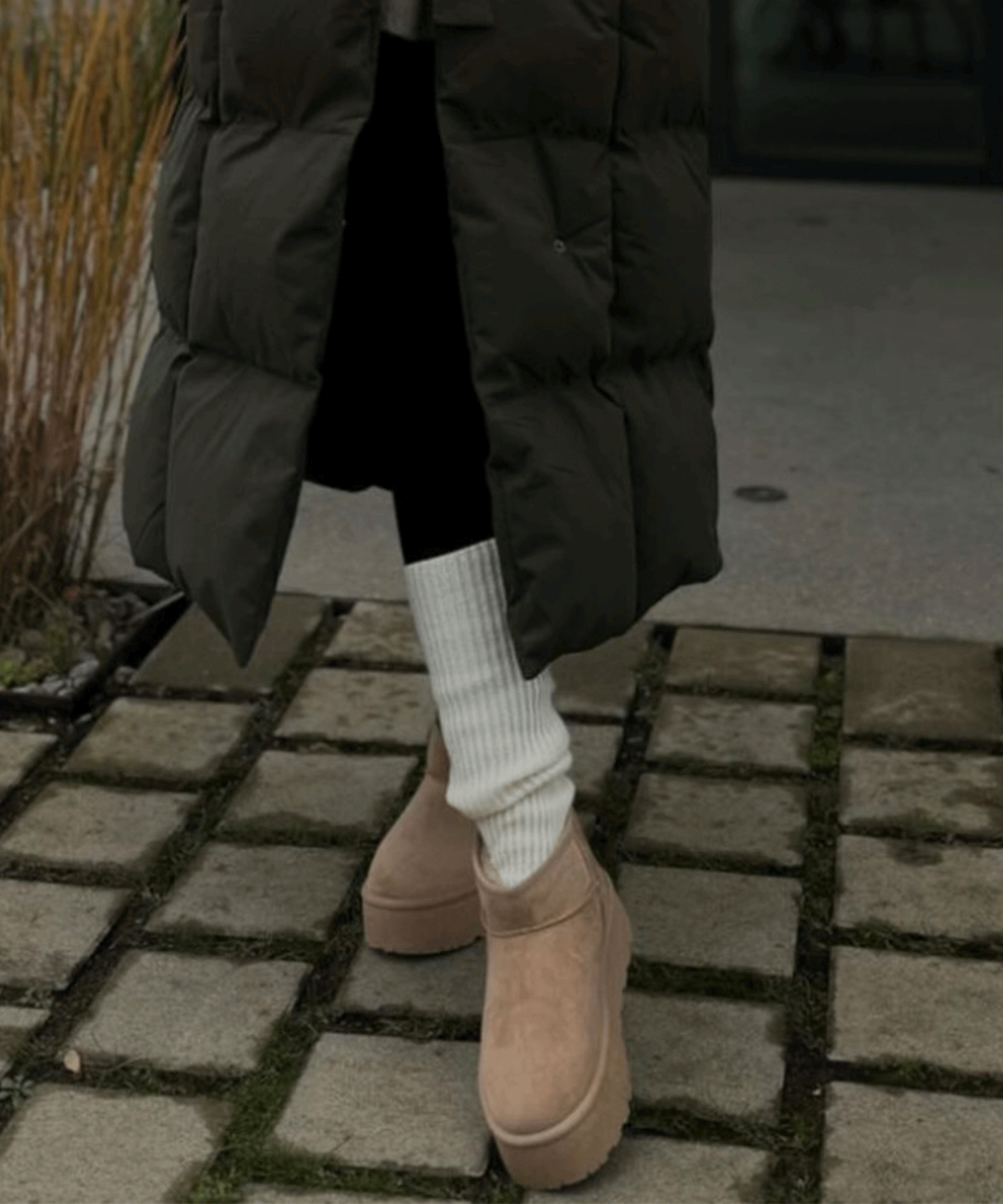 Lined platform boots camel - LouLou Couture